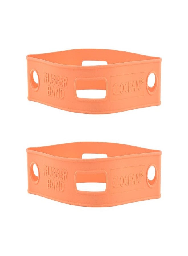 Clocean 2 Pack Firefighter Helmet Straps, Thickened Rubber Firefighter Helmet Band to Hold Flashlight and Firefighting Accessories, Durable and Elastic to Fit for Most Fire Helmets or Hard Hats, Orange - Image 1