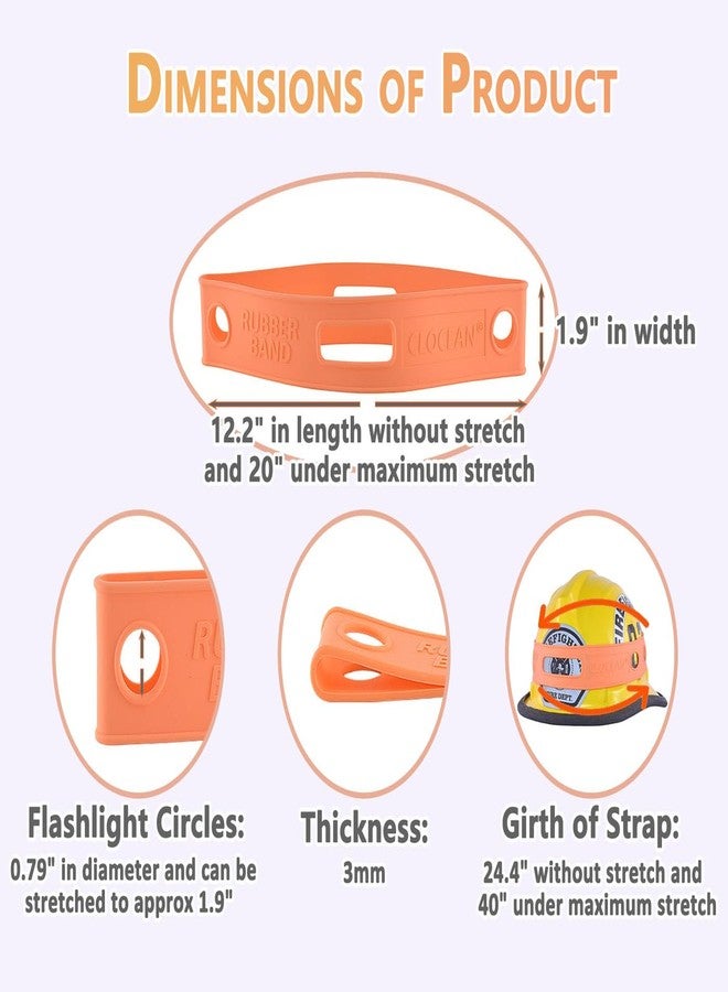 Clocean 2 Pack Firefighter Helmet Straps, Thickened Rubber Firefighter Helmet Band to Hold Flashlight and Firefighting Accessories, Durable and Elastic to Fit for Most Fire Helmets or Hard Hats, Orange - Image 5
