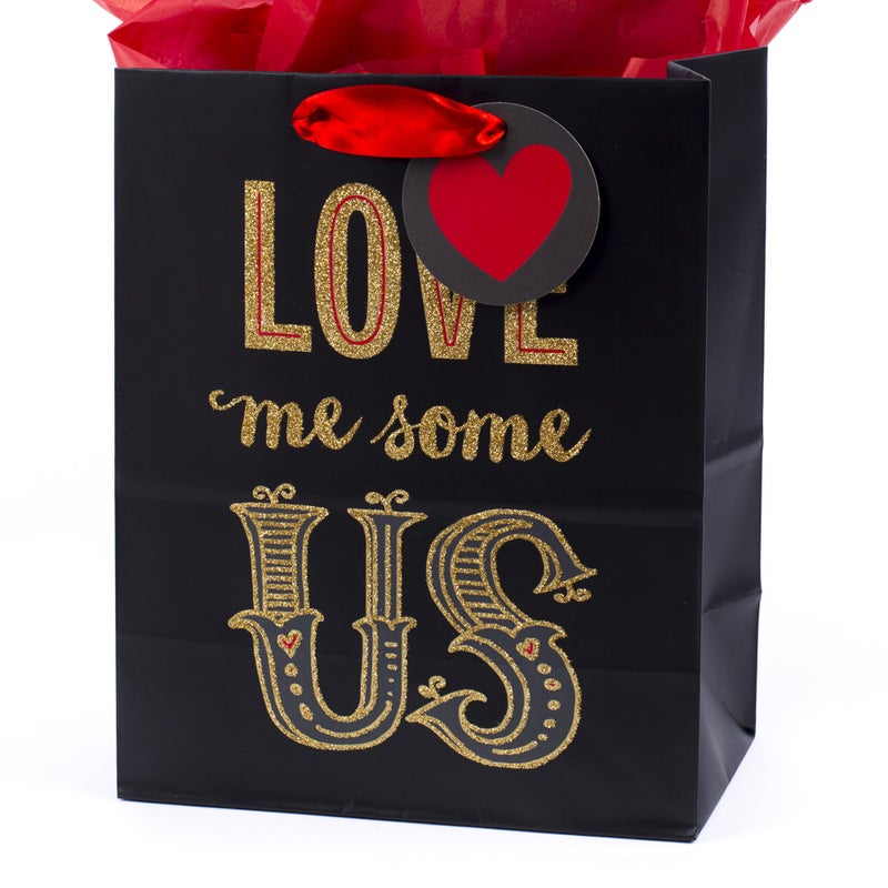 Hallmark Mahogany 9" Medium Gift Bag with Tissue Paper (Love Me Some Us) for Anniversary, Valentines Day and More - Image 3