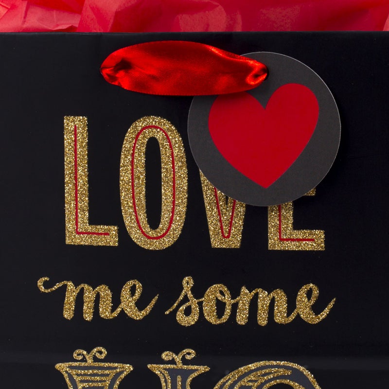 Hallmark Mahogany 9" Medium Gift Bag with Tissue Paper (Love Me Some Us) for Anniversary, Valentines Day and More - Image 4