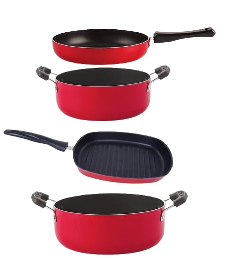 Nirlon Cookware Aluminium Non Stick Gift Cooking Set of 4 Pieces FP10_CS22_GP225_CS24 - Image 1