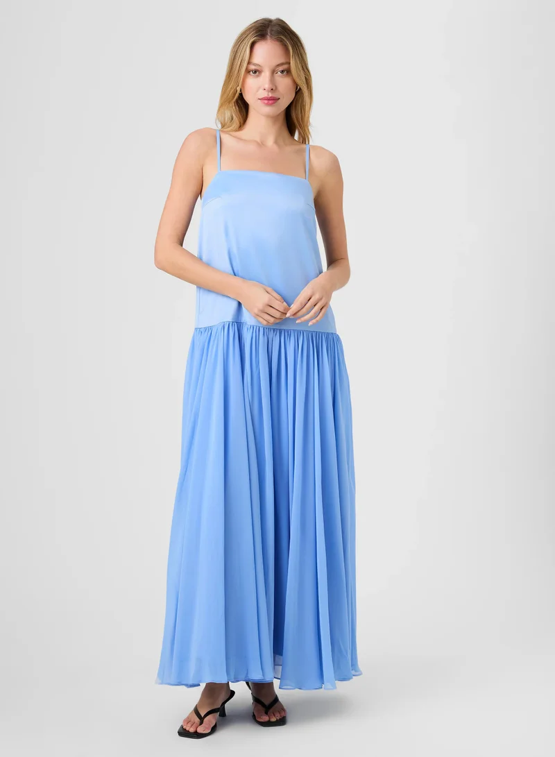 French Connection Blue Hydrangea Marina Silky Maxi Dress for Women | Best Price UAE