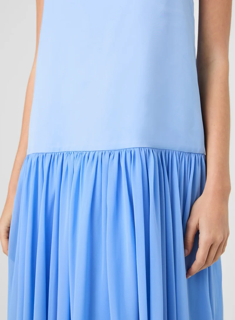 French Connection Blue Hydrangea Marina Silky Maxi Dress for Women | Best Price UAE