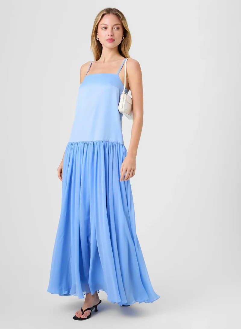 French Connection Blue Hydrangea Marina Silky Maxi Dress for Women | Best Price UAE