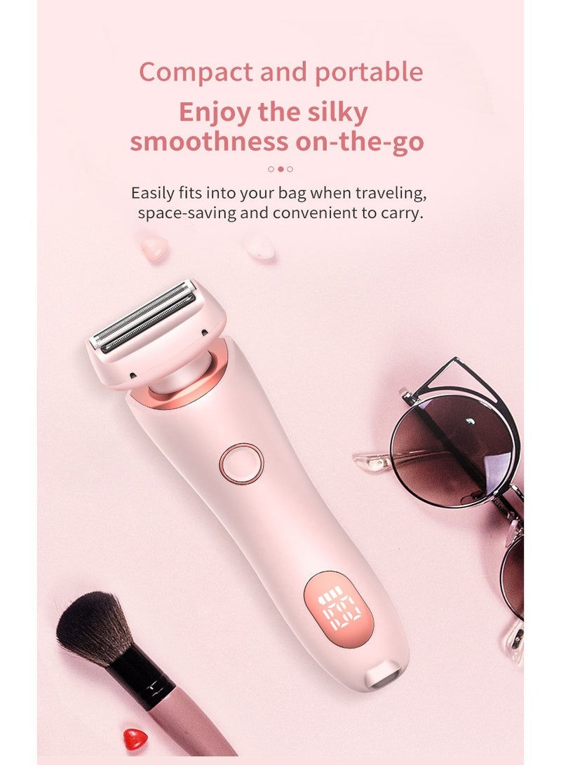 Electric 2-in-1 Shaver for Women - Portable Waterproof Trimmer for Face, Underarm, Legs and Whole Body, USB Rechargeable Lady Hair Removal Shaver - Image 5