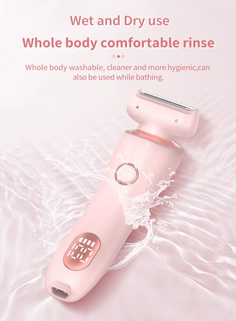 Electric 2-in-1 Shaver for Women - Portable Waterproof Trimmer for Face, Underarm, Legs and Whole Body, USB Rechargeable Lady Hair Removal Shaver - Image 2