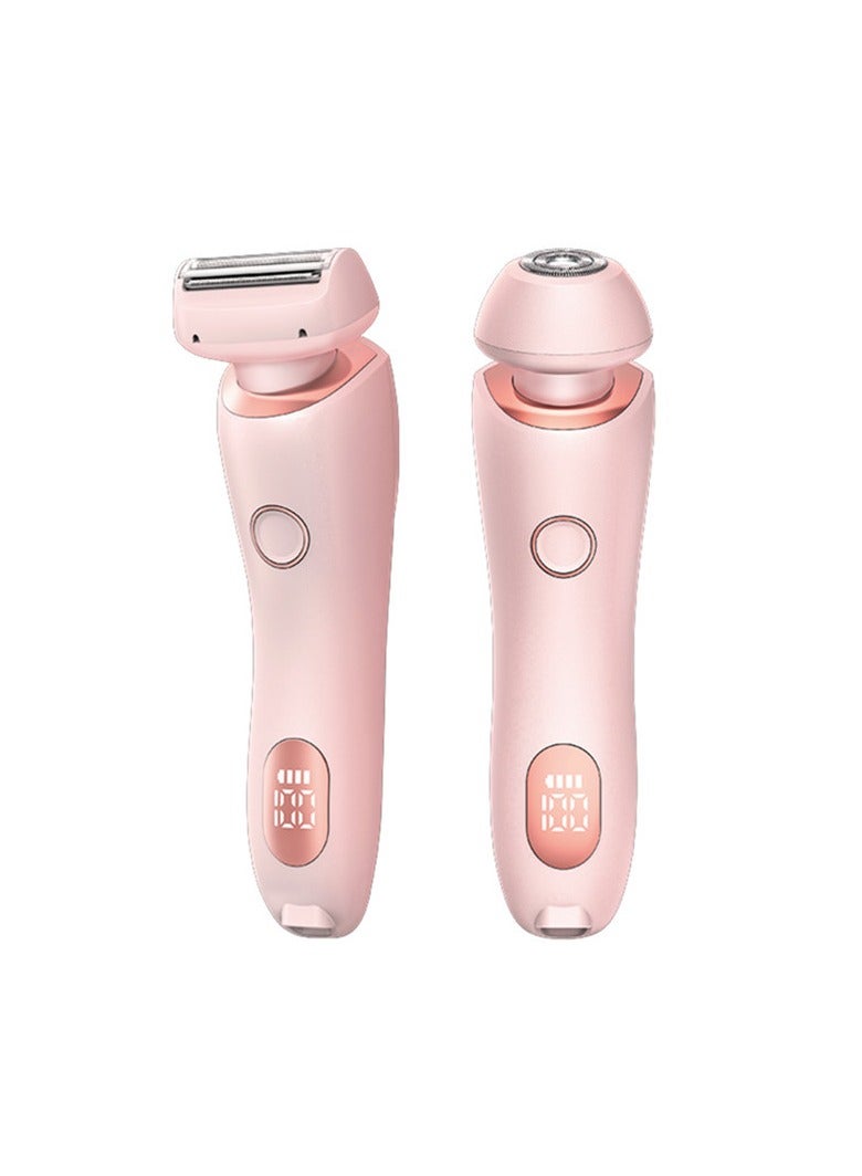 Electric 2-in-1 Shaver for Women - Portable Waterproof Trimmer for Face, Underarm, Legs and Whole Body, USB Rechargeable Lady Hair Removal Shaver - Image 1