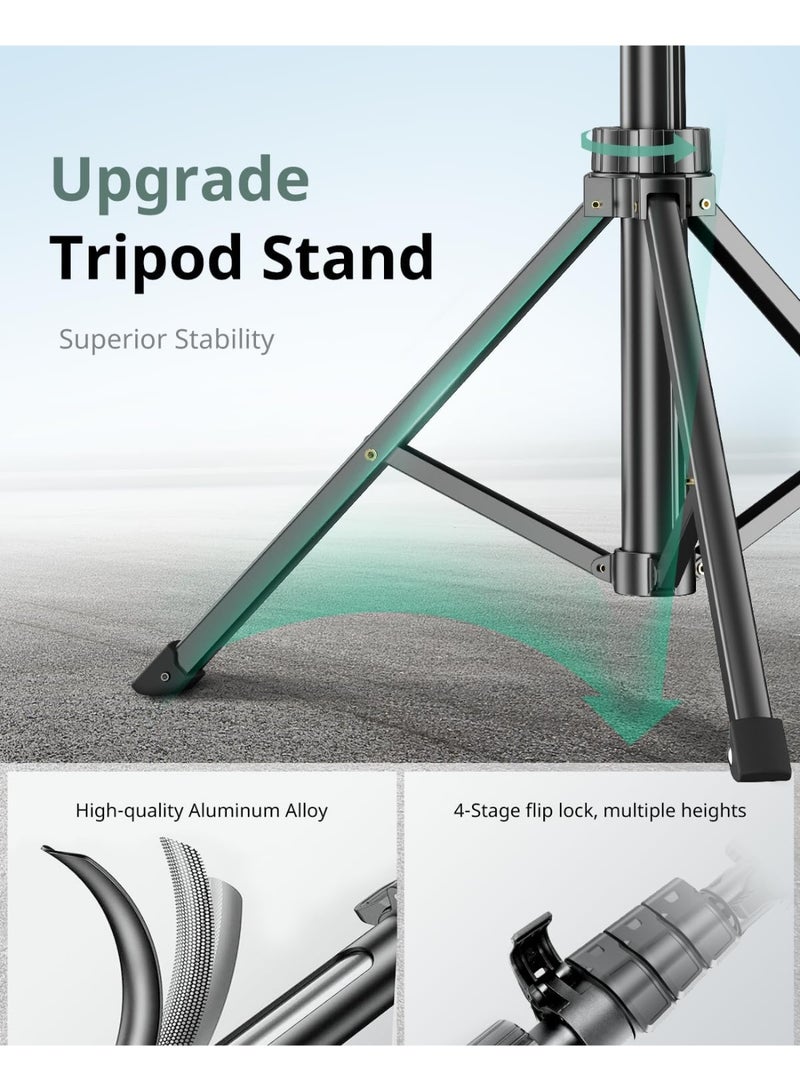 62" Phone Tripod & Selfie Stick, Extendable Cell Phone Tripod Stand with Wireless Remote and Phone Holder, Compatible with iPhone Android Phone, Camera - Image 5