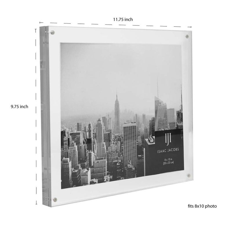 Isaac Jacobs 8x10 Wall-Mountable Clear Acrylic Picture Frame, Magnetic Photo Frame, Made for Gallery Display, Wall Space, Wall DÃ©cor, Art, Home or Office - Image 4