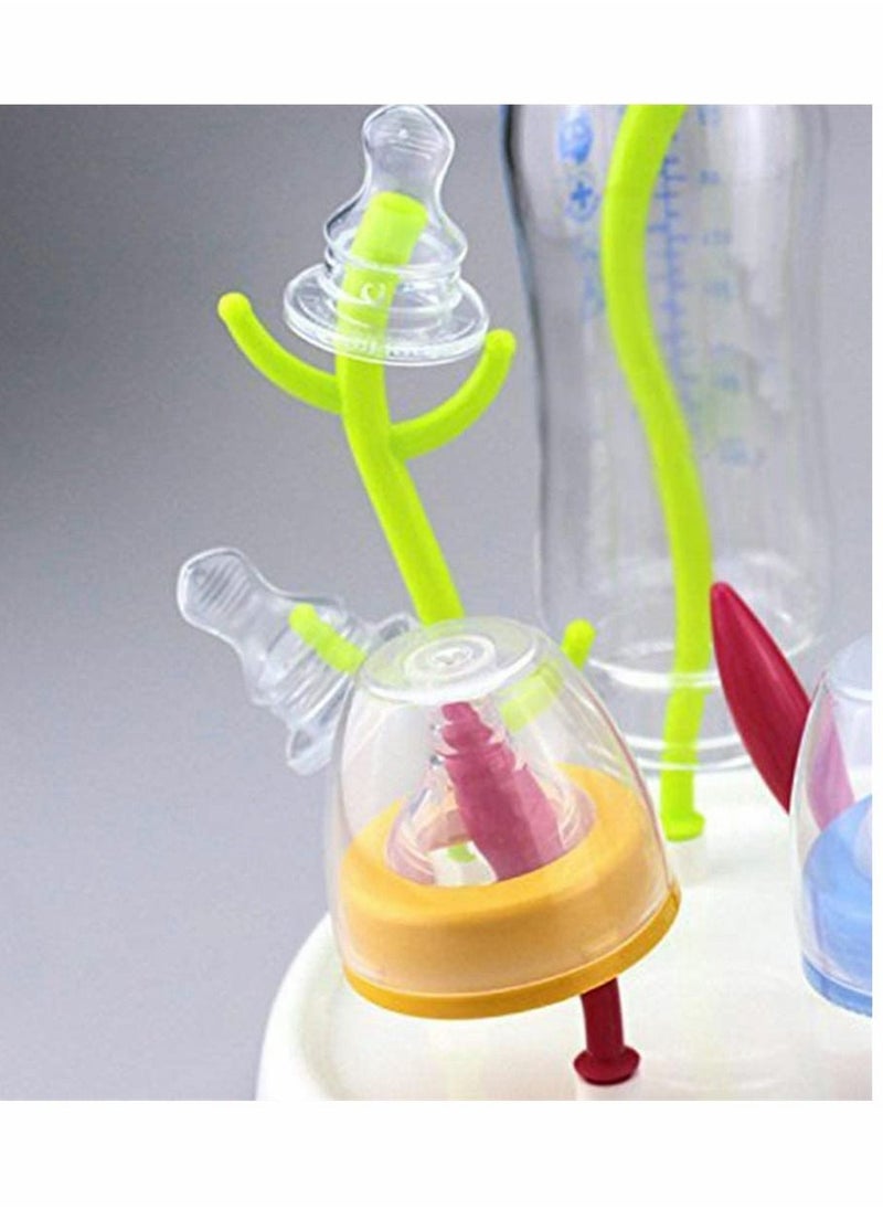 SYOSI Baby Bottle Dryer Rack, Feeding Bottles Pacifier Cup Holder, Plastic Bottle Dryer Newborn Baby Feeding Bottle Cleaning Drainer Holder Cleaning Drying Safe for Bottles, Teats, Cups, Pump Parts, 1 Pcs  - Image 3