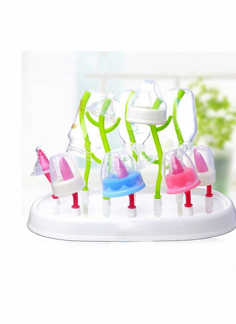 SYOSI Baby Bottle Dryer Rack, Feeding Bottles Pacifier Cup Holder, Plastic Bottle Dryer Newborn Baby Feeding Bottle Cleaning Drainer Holder Cleaning Drying Safe for Bottles, Teats, Cups, Pump Parts, 1 Pcs  - Image 2