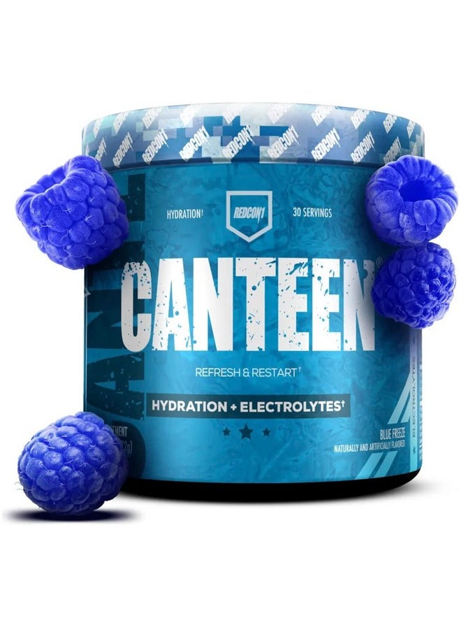 REDCON1 - Canteen Hydration + Electrolytes Blue Freeze Electrolyte Drink Powder With B Vitamins + Minerals For Recovery Coconut Water Powder & Hyaluronic Acid For Hydration (30 Servings) - Image 1