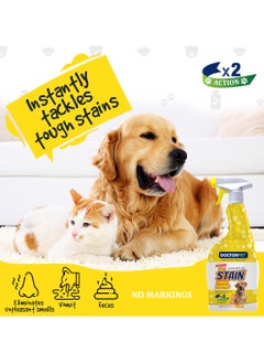 DOCTERPET Doctor Pet Stain and Odour Remover Citrus 750ML – Powerful Pet Odor Eliminator, Stain Cleaner, Natural Citrus Formula, Enzyme-Based for Carpets and Upholstery  - Image 3