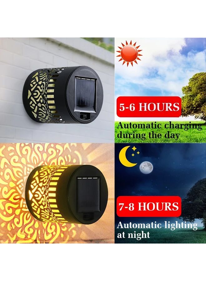 قطعتان من أضواء السياج الشمسية، مصباح حائط خارجي، توهج أصفر دافئ، إضاءة حديقة وسطح - Image 4