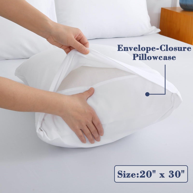 Antranfour Air Mattress Sheet Set for 16-24 Inch Air Beds Twin Size,Deep Pocket Fitted Sheet with Inflation Opening,Soft & Breathable, for Guests, Camping, RVs, Includes Pillowcase Flat Sheet Fitted Sheet,White - Image 5