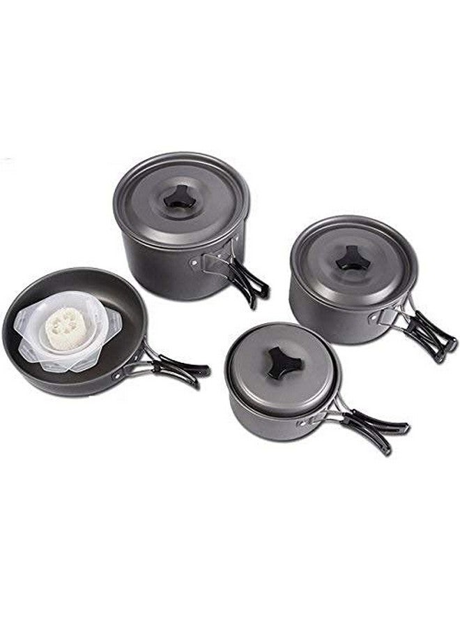 ZIGLY 4-in-1 Camping Pot Sets for 2-3 Persons Non-Stick Pots Pans Bowls Portable Outdoor Camping Hiking Cook Set Cookware - Image 1