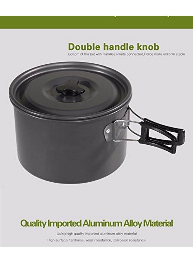 ZIGLY 4-in-1 Camping Pot Sets for 2-3 Persons Non-Stick Pots Pans Bowls Portable Outdoor Camping Hiking Cook Set Cookware - Image 2