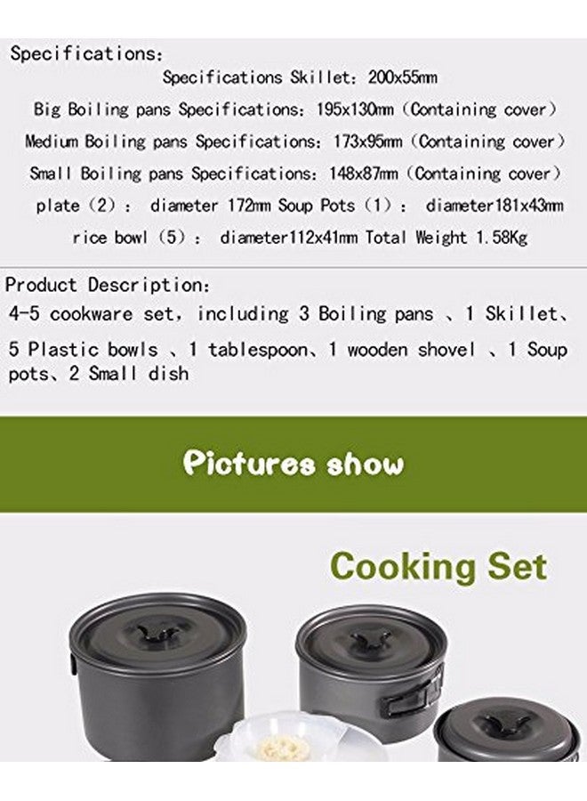 ZIGLY 4-in-1 Camping Pot Sets for 2-3 Persons Non-Stick Pots Pans Bowls Portable Outdoor Camping Hiking Cook Set Cookware - Image 5