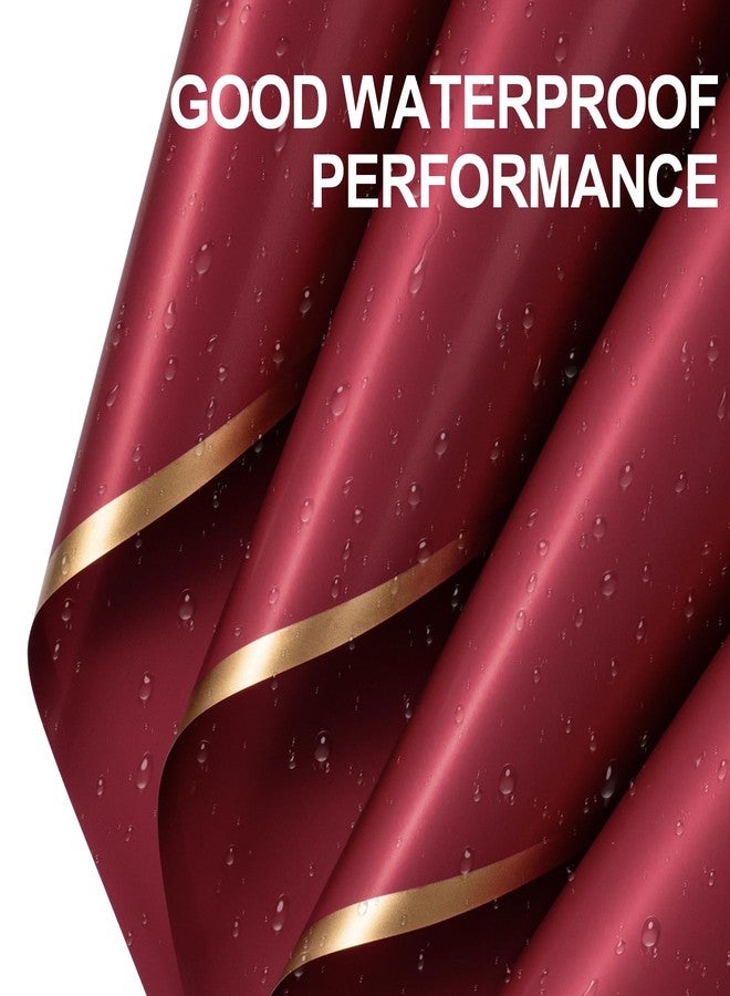 WRAPAHOLIC 20 Sheets Flower Wrapping Paper - 22.4 x 22.4 inch Red with Gold Edge Waterproof Floral Bouquet Wrapping Paper, Florist Supplies Packaging Paper for Wedding Birthday Gift DIY - Image 3