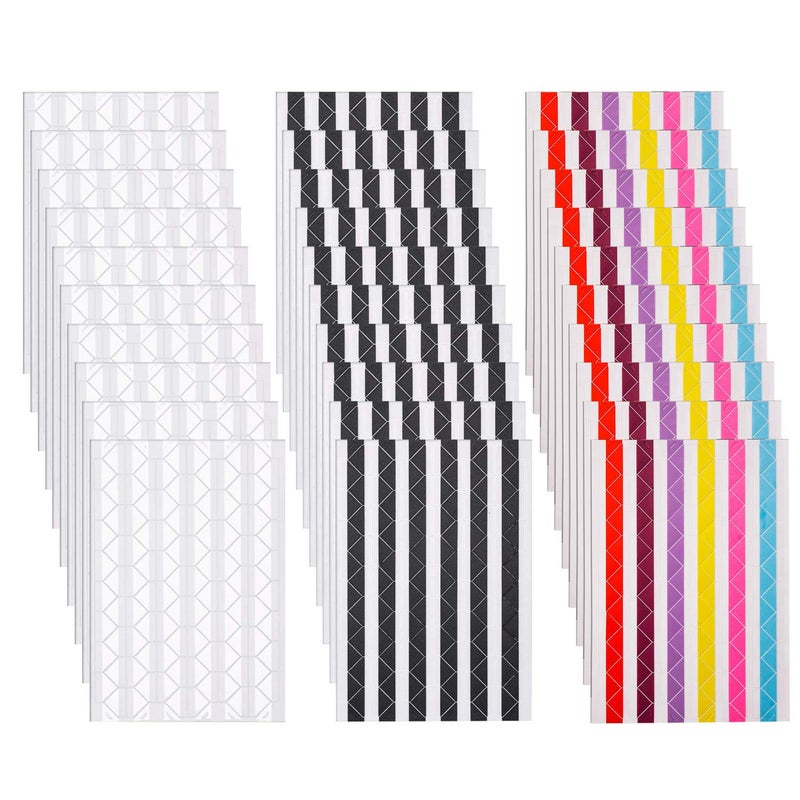 Senkary 3060 Pieces Photo Corner Stickers Self Adhesive Picture Corners for Scrapbooking Photo Album Black Clear and Multicolored