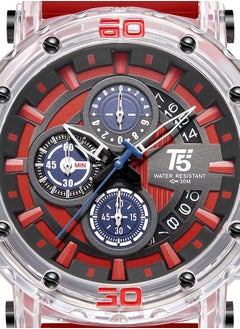 T5 T5 Men's Chronograph Silicone strap Transparent Watch  - Image 3