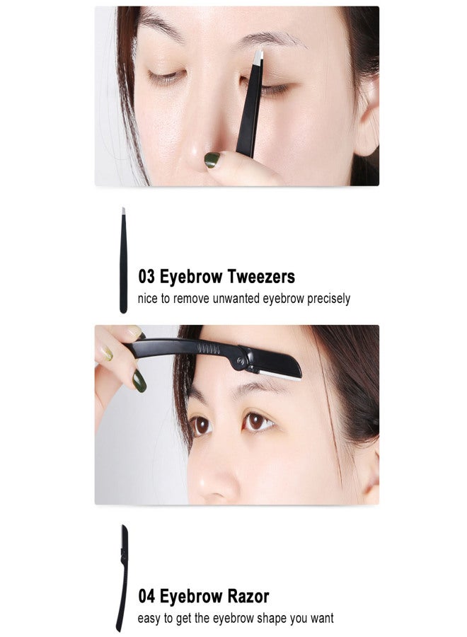 Eyebrow Grooming Set Tweezers Stainless Steel Scissors Brow Comb Razors Trimmer & 2 Eyebrow Brush Pens for Beginners Men & Women Eyebrow Tools - Image 5