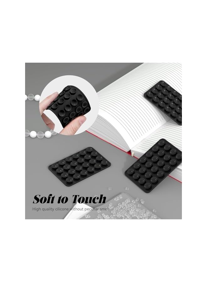 Green Tiger 2Pcs Silicone Suction Phone Case Adhesive Mount, Anti-Slip Hands-Free Phone Holder, Sticky Phone Grip Compatible with iPhone and Android Cases, Black and White - Image 3