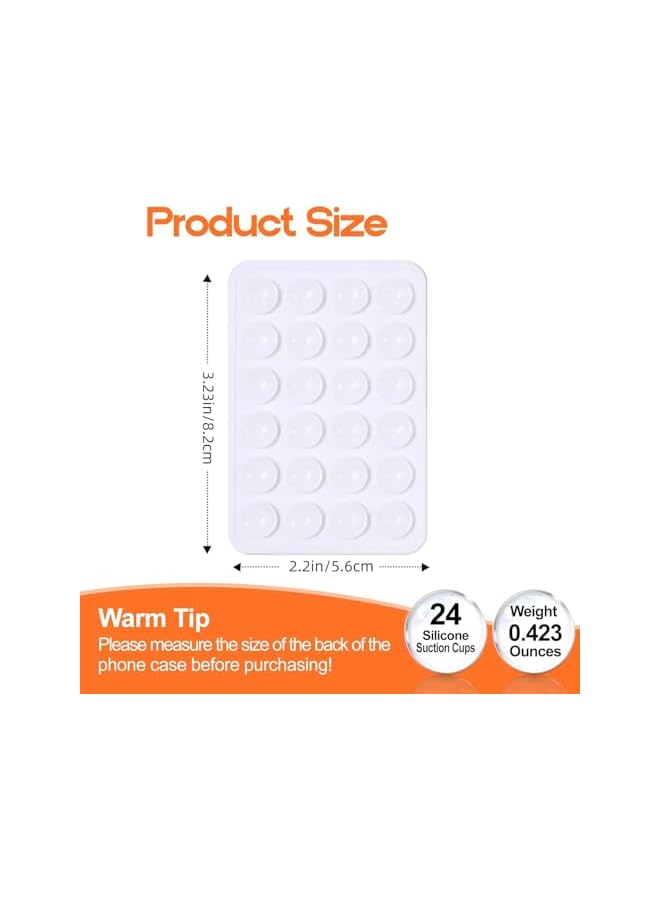 Green Tiger 2Pcs Silicone Suction Phone Case Adhesive Mount, Anti-Slip Hands-Free Phone Holder, Sticky Phone Grip Compatible with iPhone and Android Cases, Black and White - Image 2