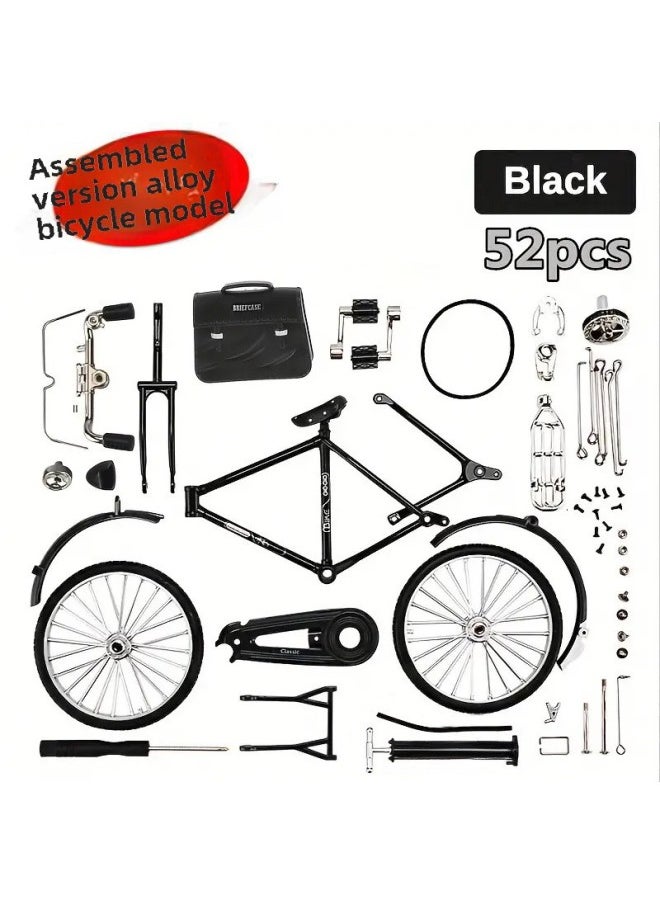 Diy Explosions Alloy Assembled Bicycle Model Toys 28 Big Bar Bicycle Ornaments Collection Wholesale-Color:[exquisite Window Gift Box] Racing Version (yellow)  - Image 3