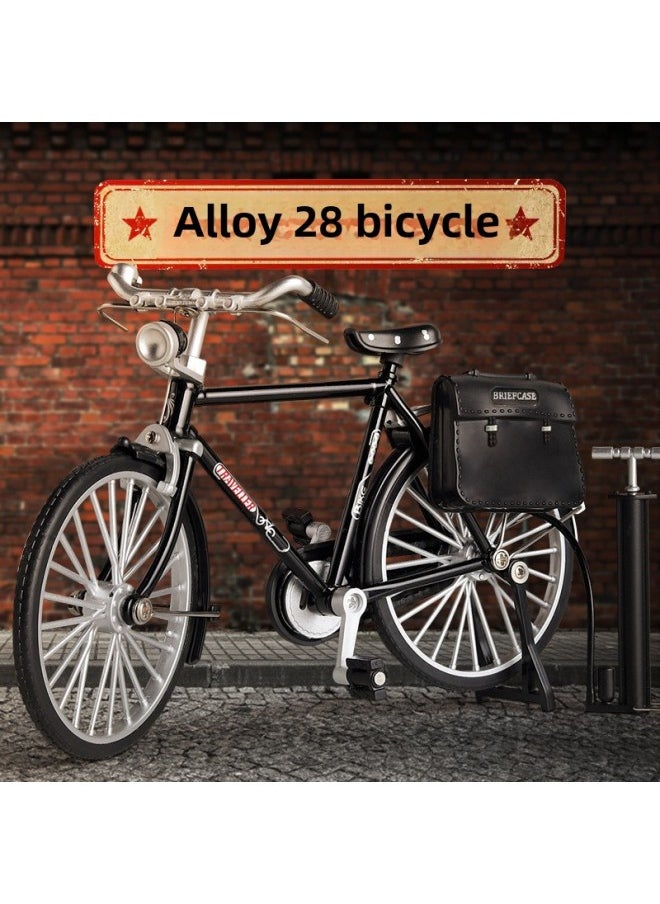 Diy Explosions Alloy Assembled Bicycle Model Toys 28 Big Bar Bicycle Ornaments Collection Wholesale-Color:[exquisite Window Gift Box] Racing Version (yellow)  - Image 2