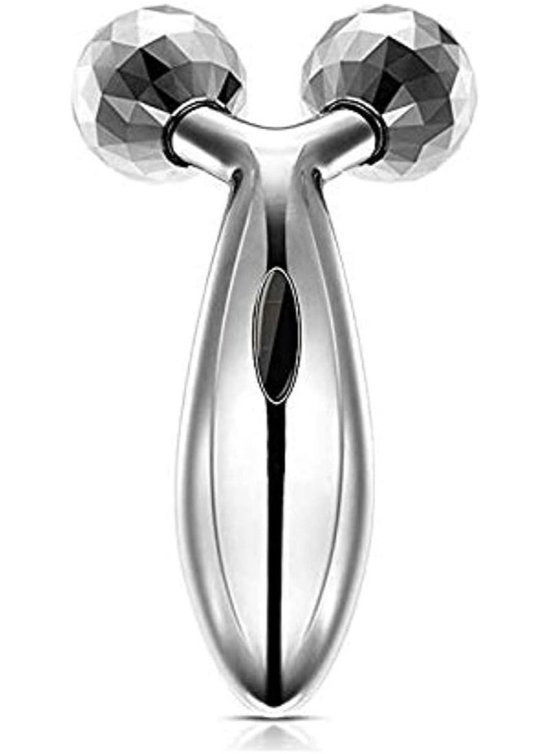 ORiTi ORiTi 3D Roller Face Massager, Lift Tool Firming Beauty Massage Body Massager Slimming Skin Tightent Enhancing Wrinkle Remover, Silver  - Image 1