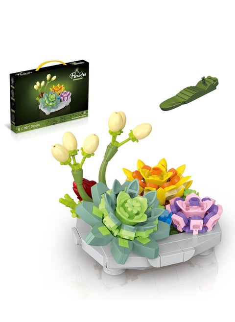 Mini Bricks Bonsai Model, Flower Building 281Pcs Set, Creative DIY Simulation Particle Botanical Collection Construction Toy for Adults Child