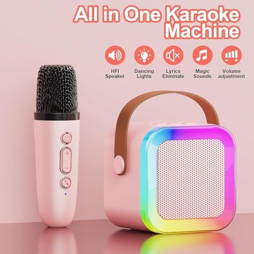 Shatanuvart Export Rechargeable Mini Bluetooth Karaoke Machine for Kids – Wireless Microphone, LED Lights, Bluetooth Speaker – Singing Toy for Boys & Girls – Birthday Gift for Kids (S2) (Multicolor) - Image 4