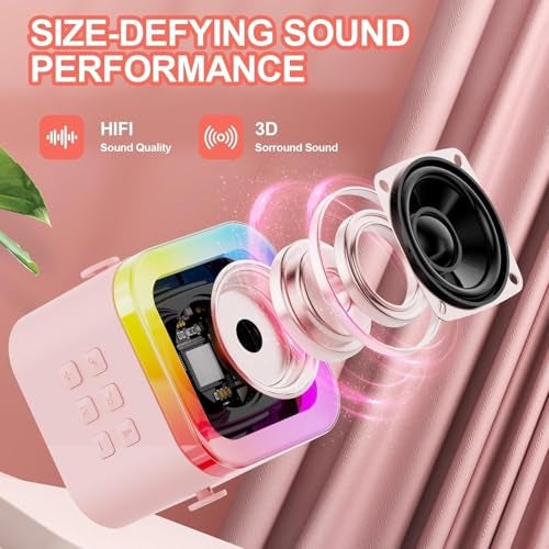 Shatanuvart Export Rechargeable Mini Bluetooth Karaoke Machine for Kids – Wireless Microphone, LED Lights, Bluetooth Speaker – Singing Toy for Boys & Girls – Birthday Gift for Kids (S2) (Multicolor) - Image 2