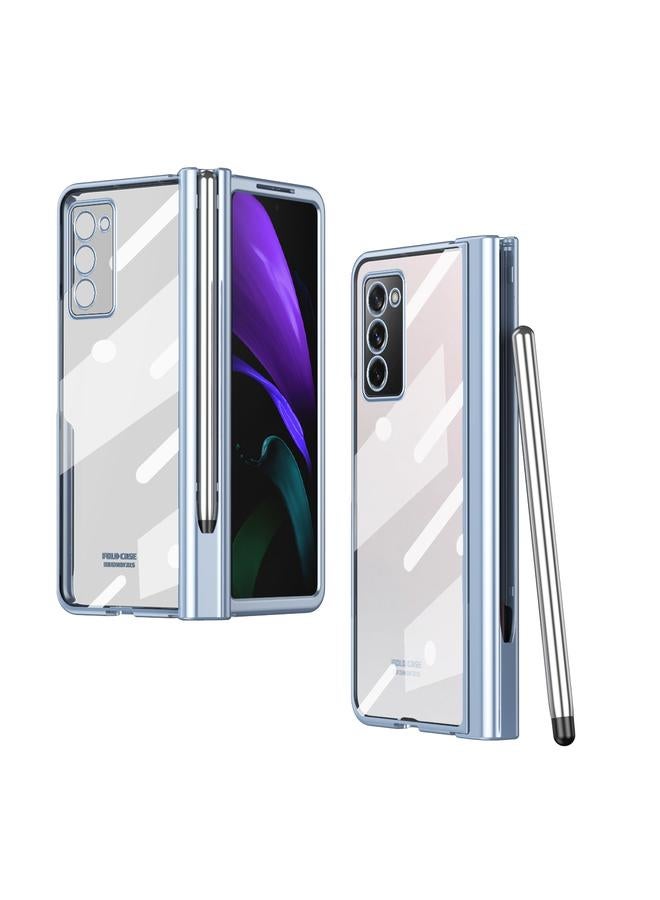 S-TOP Case For Samsung Galaxy Z Fold2 5G Electroplating Hinge Phone Case with Stylus - Image 1