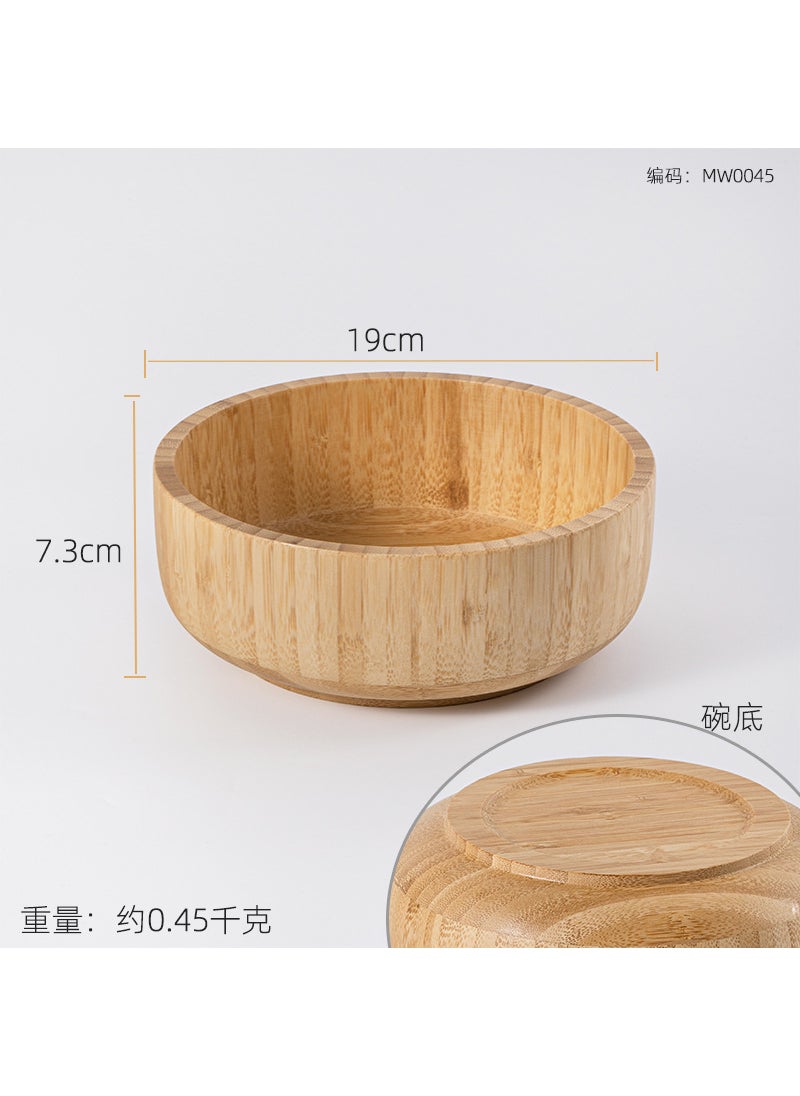 Generic - Japanese Style Large Bamboo Mixing Bowl Medium bamboo bowl with bottom 19*7.3cm - Image 1