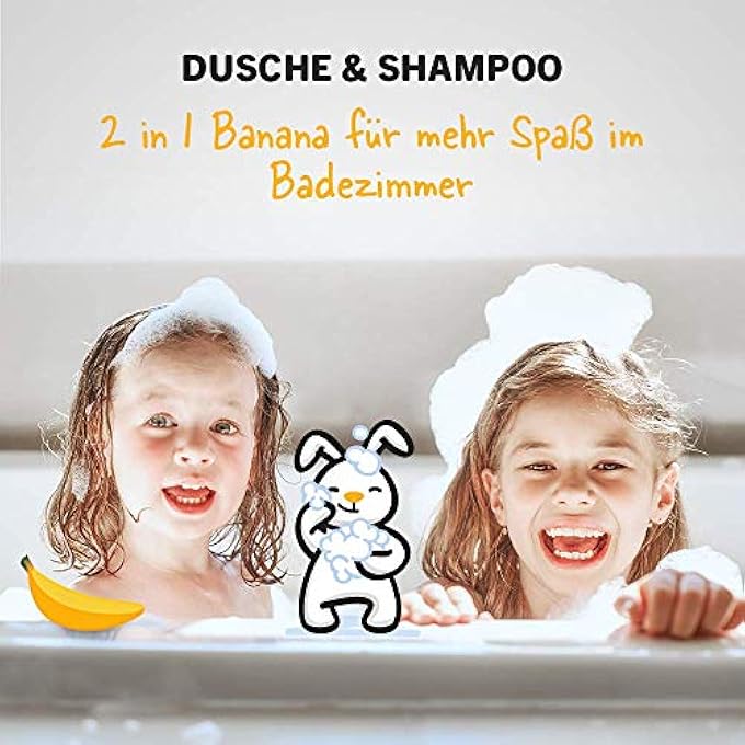 sanosan 2-IN-1 SHOWER & SHAMPOO BANANA FOR CHILDREN - SHOWER GEL & HAIR SHAMPOO WITH ORGANIC OLIVE EXTRACT & MILK PROTEIN IN PACK OF 2 (2 X 400 ML) - HAIR CARE, SKIN CARE, SHOWER GEL, HAIR SHAMPOO - Image 2