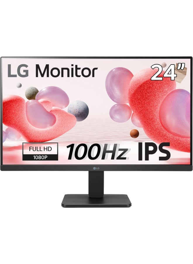 24 inch Full HD IPS Panel with 3-Side Borderless Display, Tilt-able Stand, Black Stabilizer, OnScreen Control, Ergo Design Monitor 24MR400-B (Gaming Compatible) (AMD Free Sync, Response Time: 5 ms, 100 Hz Refresh Rate) Black