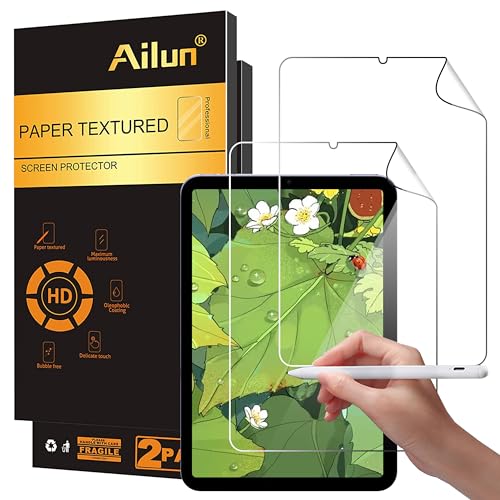 Ailun Paper Textured Screen Protector for iPad Mini [8.3 Inch] [Mini 7 A17 Pro 7th Gen 2024 & Mini 6th Gen 2021 Release] 2Pack Draw and Sketch Like on Papertouch Anti Glare Less Reflection - Image 1