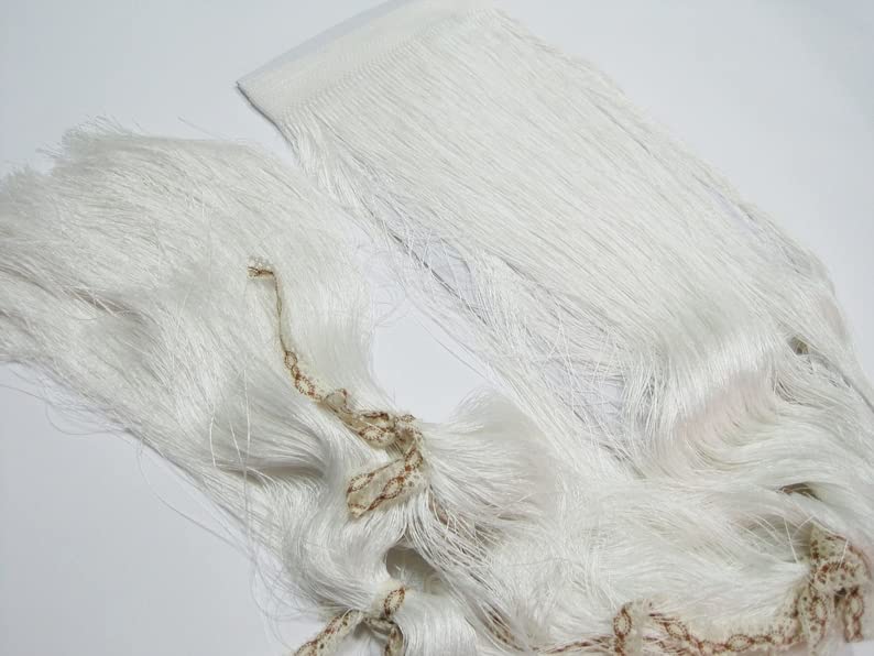PREMDAS LACES Premdas lace Polyester Fringe Trim Lace Fibre Tassel for Clothes Accessories and Latin Wedding Dress and DIY Lampshade Decoration 40Inch 100cm Long PCKING 1 Meter White - Image 1
