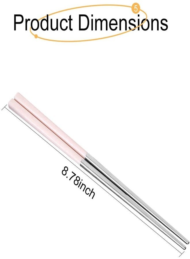 MARMIX 1 Pairs Metal Chopsticks, Lightweight Chopsticks Stainless Steel Reusable for Sushi Noodles, 9 inches - Image 2