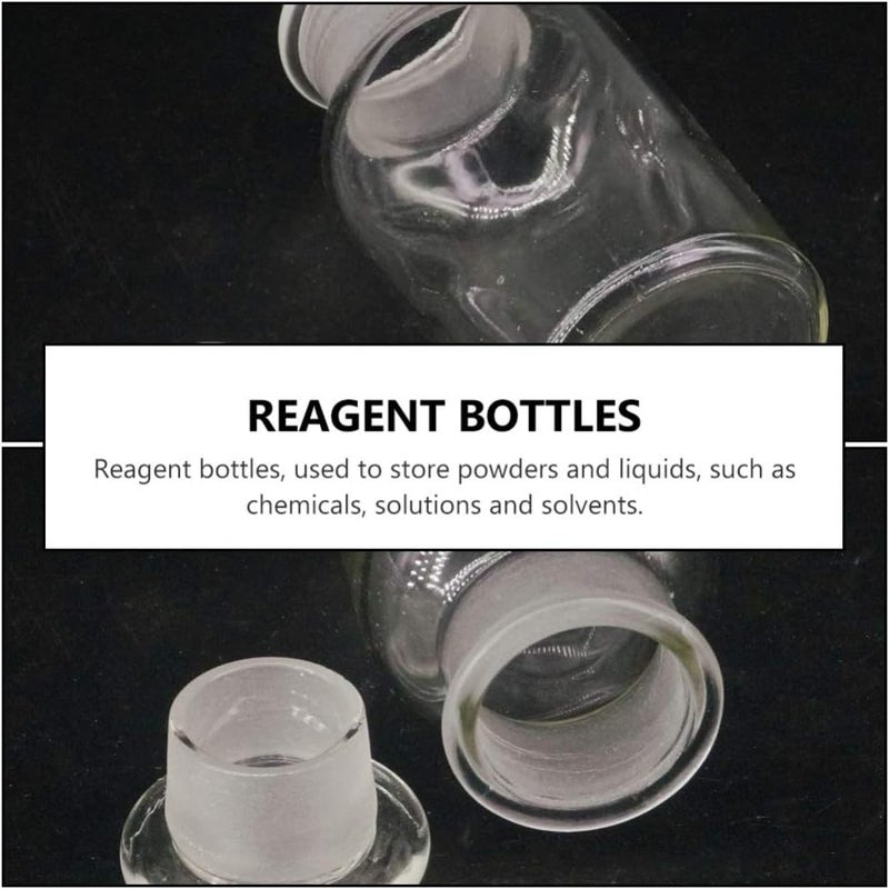 klarako Lab Chemicals Bottle Lab Vials Clear Reagent Bottle Glass Narrow Mouth Bottle Clear Glass with Ground Glass Stopper and Graduate for Laboratory and Kitchen 250mL Autosampler Vials Lab Vials - Image 2