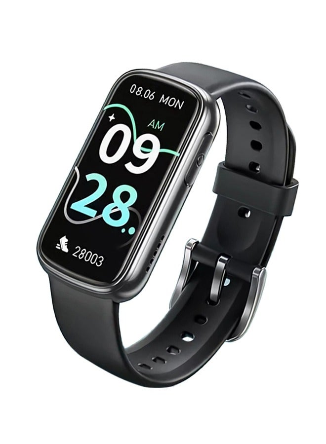 1.47inch Smart Watches for Men and Women with Bluetooth Make/Answer Calls Fitness Modes and Sleep Modes Multi-app Message Reminder Multi Language 150mAh smart bracelet With Space Aluminum Case Black - Image 1