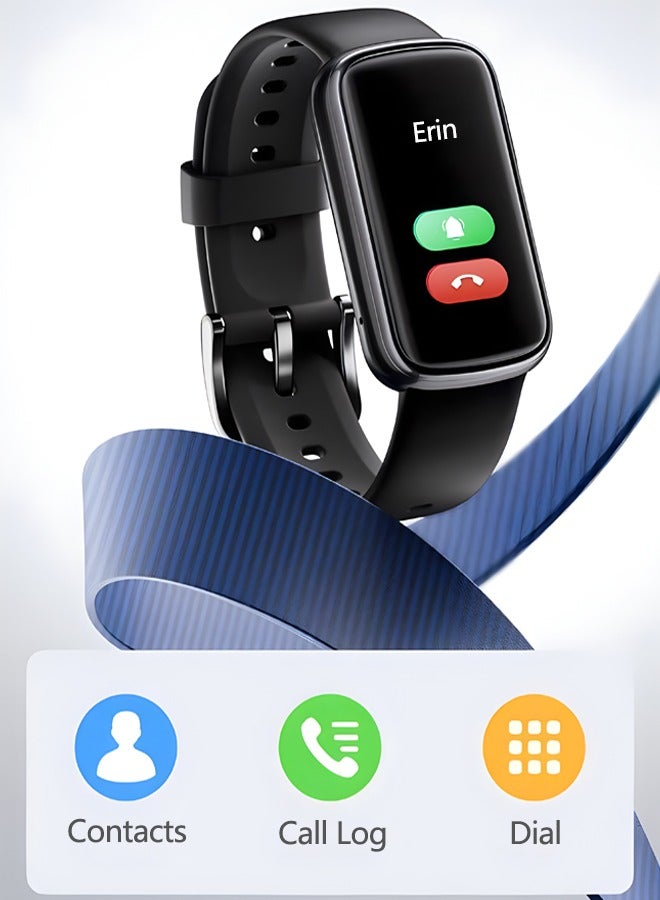 1.47inch Smart Watches for Men and Women with Bluetooth Make/Answer Calls Fitness Modes and Sleep Modes Multi-app Message Reminder Multi Language 150mAh smart bracelet With Space Aluminum Case Black - Image 3