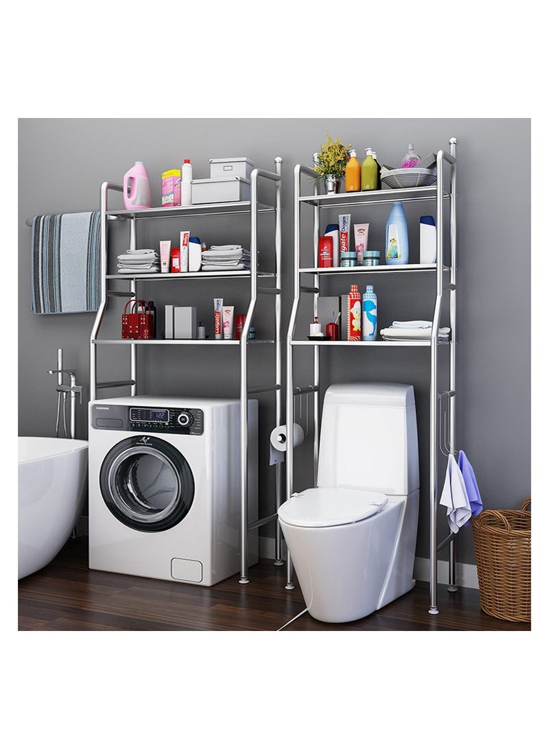 2/3 Layer Washing Machine Stand and Bathroom Storage Rack | Shelf with Towel Rack - Image 4