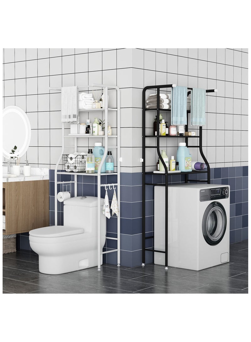 2/3 Layer Washing Machine Stand and Bathroom Storage Rack | Shelf with Towel Rack - Image 3