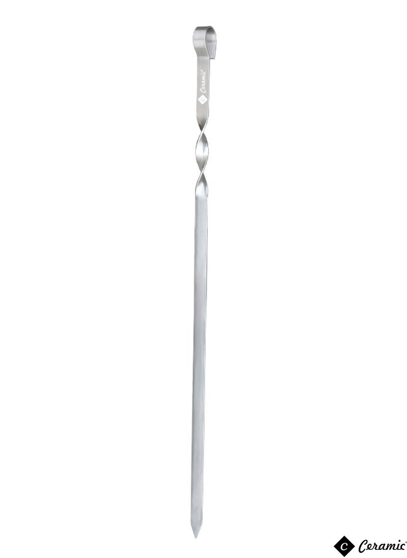 CERAMIC Barbecue Skewers 40Cm Stainless Steel Flat Metal Bbq Kabob Skewer Reusable Grilling Sticks Set Shish Kebab Needles For Outdoor Camping Outings Cooking Tools With Bag 36 Pcs  - Image 2