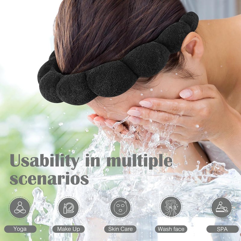 Ztomine Store Spa Headbands for Washing Face or Facial, Set of 2 Skincare, Terry Cloth Headband Combo Pack - Puffy Makeup Headbands for Face Washing, Mask, Skin Treatment - Image 2