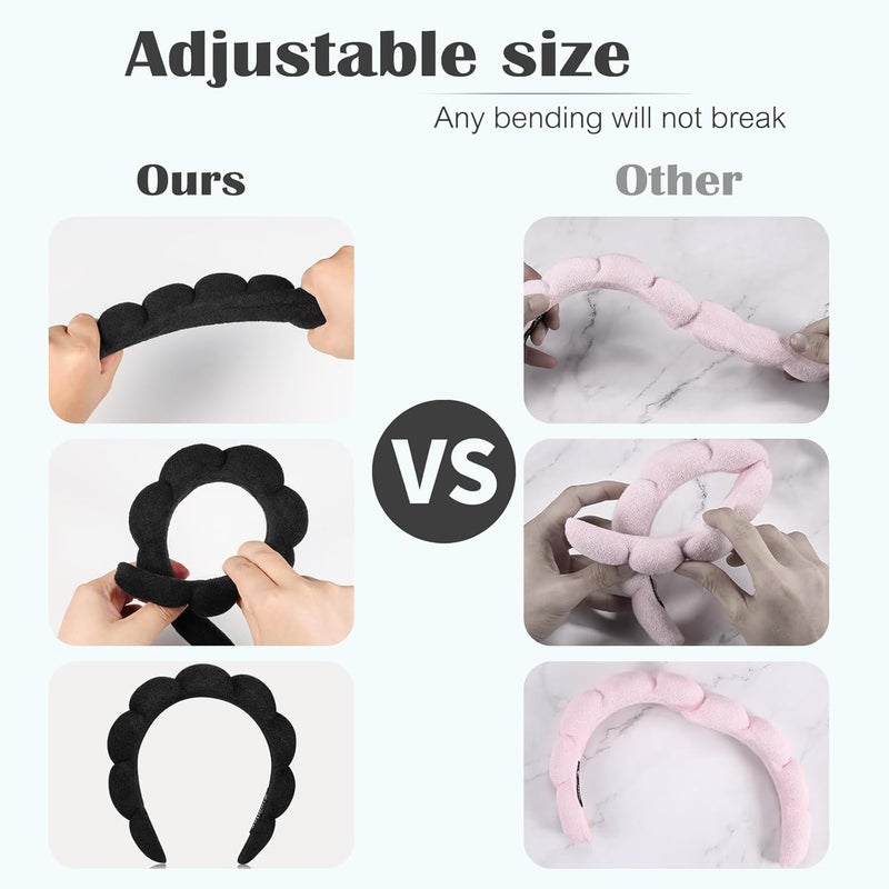 Ztomine Store Spa Headbands for Washing Face or Facial, Set of 2 Skincare, Terry Cloth Headband Combo Pack - Puffy Makeup Headbands for Face Washing, Mask, Skin Treatment - Image 4