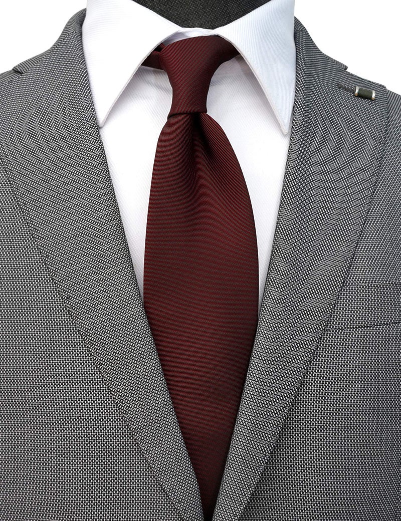 ZENXUS 70 inch XXL Long Neckties, Extra Long Ties for Big and Tall Men, Solid Black, Navy, Gray, Burgundy, 4-Pack - Image 4